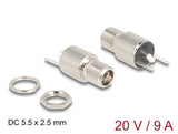 Delock Steckverbinder DC 5,5 x 2,5 mm Buchse zum Einbau Lötversion - rund 20 V / 9 A