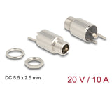 Delock Steckverbinder DC 5,5 x 2,5 mm Buchse zum Einbau Lötversion - rund 20 V / 10 A