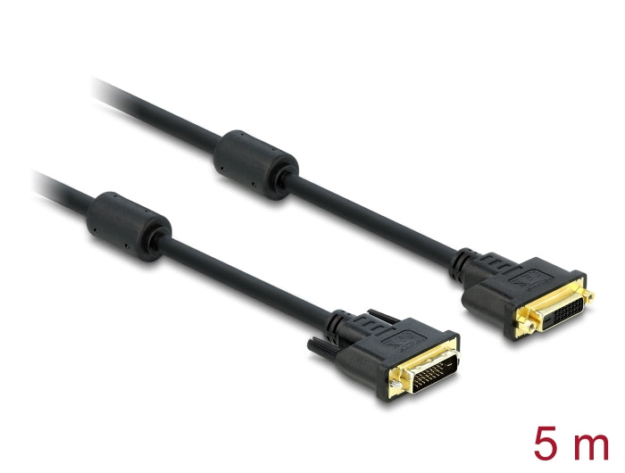 Delock Verlängerungskabel DVI 24+1 Stecker > DVI 24+1 Buchse 5 m schwarz