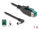 Delock PoweredUSB Kabel Stecker 12 V zu DC 5,5 x 2,1 mm Stecker gewinkelt 1 m
