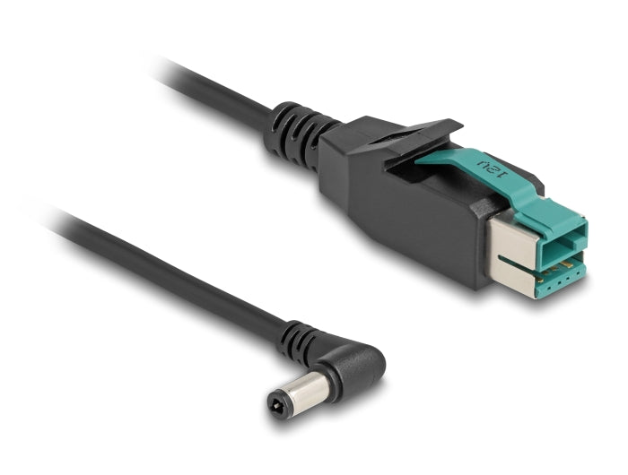 Delock PoweredUSB Kabel Stecker 12 V zu DC 5,5 x 2,5 mm Stecker gewinkelt 2 m