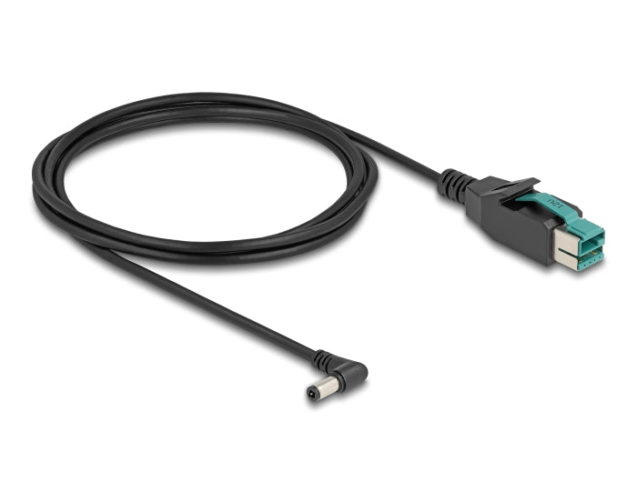 Delock PoweredUSB Kabel Stecker 12 V zu DC 5,5 x 2,5 mm Stecker gewinkelt 2 m