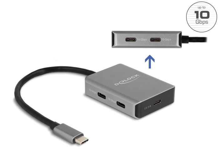 Delock USB 10 Gbps 4 Port USB Type-C™ Hub mit USB Type-C™ Anschluss