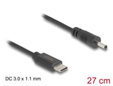 Delock USB Type-C™ Stromkabel zu DC 3,0 x 1,1 mm Stecker 27 cm