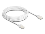 Delock RJ45 Netzwerkkabel Cat.6A Stecker zu Stecker mit robuster Rastnase Industrietauglich U/UTP Slim 5 m weiß