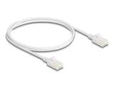 Delock RJ45 Netzwerkkabel Cat.6A Stecker zu Stecker mit robuster Rastnase Industrietauglich U/UTP Slim 1 m weiß