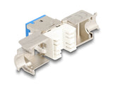 Delock Keystone Modul RJ45 Buchse zu LSA Cat.6A werkzeugfrei blau Set 10 Stück