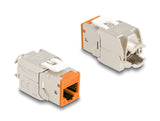 Delock Keystone Modul RJ45 Buchse zu LSA Cat.6A werkzeugfrei orange Set 10 Stück