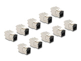 Delock Keystone Modul RJ45 Buchse zu LSA Cat.6A werkzeugfrei schwarz Set 10 Stück