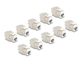Delock Keystone Modul RJ45 Buchse zu LSA Cat.6A werkzeugfrei weiß Set 10 Stück