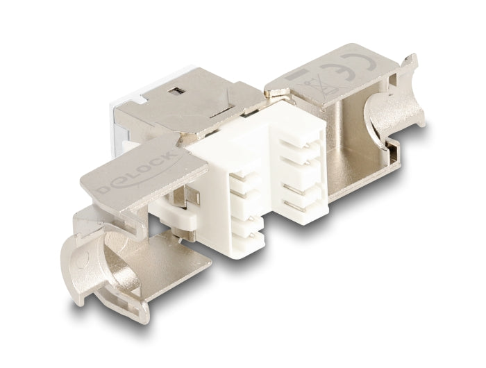 Delock Keystone Modul RJ45 Buchse zu LSA Cat.6A werkzeugfrei weiß Set 10 Stück