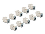 Delock Keystone Modul RJ45 Buchse zu LSA Cat.6A werkzeugfrei grau Set 10 Stück