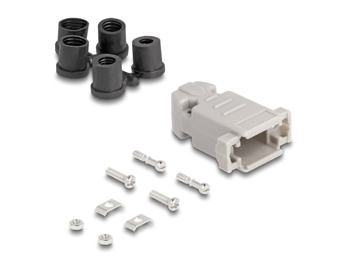 Delock Gehäuse für D-Sub 9 Pin Stecker / Buchse mit Gummidichtungen