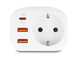 Delock Schutzkontakt-Steckdose mit Kindersicherung und USB PD Ladegerät 20 W