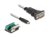 Delock Adapter USB 2.0 Type-C™ zu 1 x Seriell RS-422/485 Stecker mit 6 Pin Terminalblock 5 V 2 m