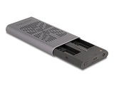 Delock Externes USB 20 Gbps Gehäuse für 2 x M.2 NVMe PCIe SSD mit USB Type-C™ Buchse und Klon Funktion