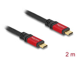 Delock USB 2.0 Kabel USB Type-C™ Stecker zu Stecker PD 3.0 100 W E-Marker 2 m rot Metall
