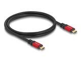 Delock USB 20 Gbps Kabel USB Type-C™ Stecker zu Stecker PD 3.0 100 W E-Marker 0,8 m rot Metall