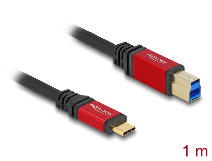 Delock USB 5 Gbps Kabel USB Type-C™ Stecker zu USB Typ-B Stecker 1 m rot Metall