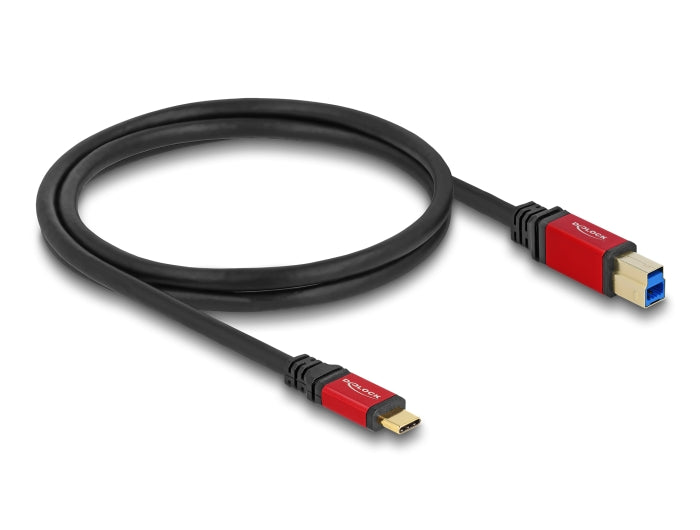 Delock USB 5 Gbps Kabel USB Type-C™ Stecker zu USB Typ-B Stecker 1 m rot Metall