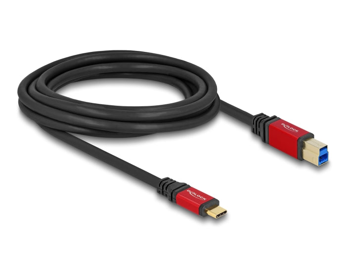Delock USB 5 Gbps Kabel USB Type-C™ Stecker zu USB Typ-B Stecker 3 m rot Metall