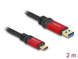 Delock USB 10 Gbps Kabel USB Typ-A Stecker zu USB Type-C™ Stecker 2 m rot Metall