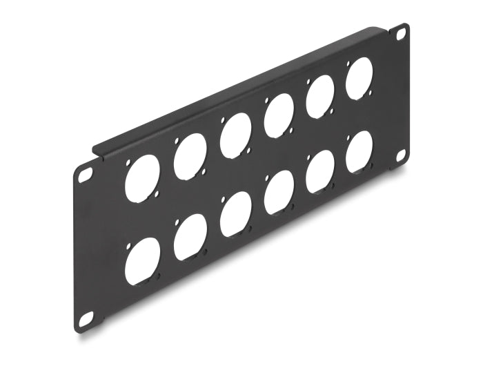 Delock D-Typ 10″ Patchpanel 12 Port 2 HE schwarz