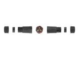 Delock Kabelverbinder für Außenbereich 3 Pin, IP68 wasserdicht, schraubbar, Kabeldurchmesser 4,5 - 7,5 mm schwarz