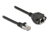 Delock Netzwerk Verlängerungskabel S/FTP RJ45 Stecker zu RJ45 Buchse Cat.6A 50 cm schwarz
