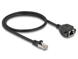 Delock Netzwerk Verlängerungskabel S/FTP RJ45 Stecker zu RJ45 Buchse Cat.6A 50 cm schwarz