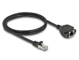 Delock Netzwerk Verlängerungskabel S/FTP RJ45 Stecker zu RJ45 Buchse Cat.6A 1 m schwarz