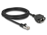 Delock Netzwerk Verlängerungskabel S/FTP RJ45 Stecker zu RJ45 Buchse Cat.6A 2 m schwarz