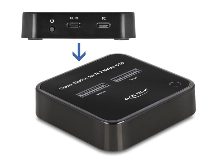 Delock M.2 Dockingstation für 2 x M.2 NVMe PCIe SSD mit Klon Funktion