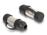 RJ45 Modularer Stecker feldkonfektionierbar Cat.6A mit robusten Kabelsteckergehäuse und Schutzkappe passend für die Delock Durchführungskupplungen 67061 und 67062 IP66 staub- und wasserdicht