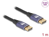 Delock DisplayPort Kabel 8K 60 Hz 1 m flieder Metall