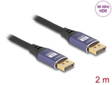 Delock DisplayPort Kabel 8K 60 Hz 2 m flieder Metall