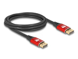 Delock DisplayPort Kabel 8K 60 Hz 2 m rot Metall