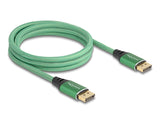 Delock DisplayPort Kabel 16K 60 Hz 2 m grün Metall