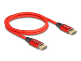 Delock DisplayPort Kabel 16K 60 Hz 1 m rot Metall