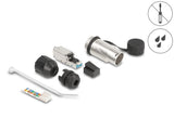 RJ45 Modularer Stecker feldkonfektionierbar Cat.6A mit robusten Kabelsteckergehäuse und Schutzkappe passend für die Delock Durchführungskupplungen 67061 und 67062 IP66 staub- und wasserdicht