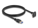 Delock USB 5 Gbps Kabel USB Typ-A Stecker gerade zu USB Micro-B Stecker mit Schraubenabstand 18 mm 90° nach oben gewinkelt 1 m schwarz