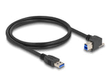 Delock USB 5 Gbps Kabel USB Typ-A Stecker gerade zu USB Typ-B Stecker mit Schraube 90° nach rechts gewinkelt 1 m schwarz