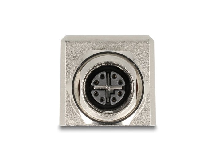 Delock M12 Adapter X-kodiert 8 Pin Buchse zu RJ45 Buchse Cat.6A STP geschirmt gerade