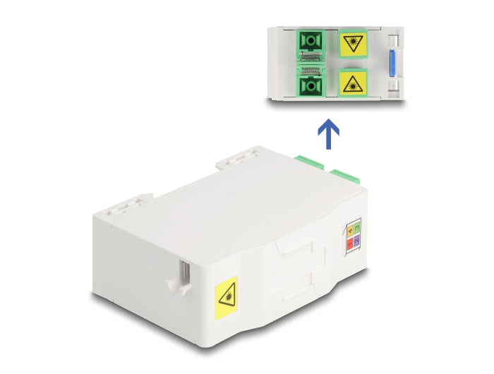 Delock LWL Anschlussdose für Hutschiene mit Spleißhalter und 4 x SC Simplex Kupplung