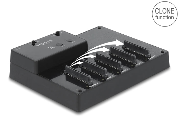 Delock USB 5 Gbps Docking- und Klonstation für 5 x 2.5″ SATA HDD / SSD