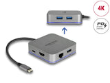 Delock USB Type-C™ Dockingstation für Mobilgeräte 4K - HDMI / Hub / LAN / PD 3.0 mit LED Beleuchtung