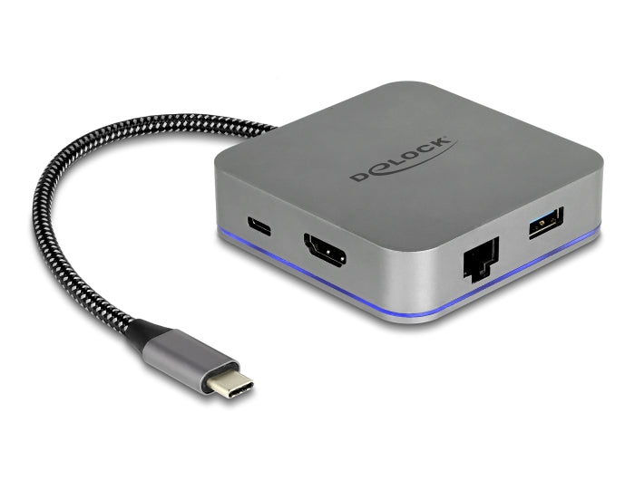 Delock USB Type-C™ Dockingstation für Mobilgeräte 4K - HDMI / Hub / LAN / PD 3.0 mit LED Beleuchtung
