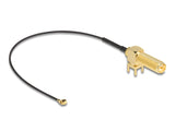 Delock Antennenkabel RP-SMA 90° PCB Buchse zum Einbau zu I-PEX Inc., MHF® I Stecker 1.13 15 cm Gewindelänge 15 mm