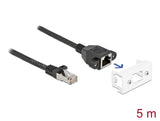 Delock Netzwerk Verlängerungskabel für Easy 45 Modul S/FTP RJ45 Stecker zu RJ45 Buchse Cat.6A 5 m schwarz / weiß