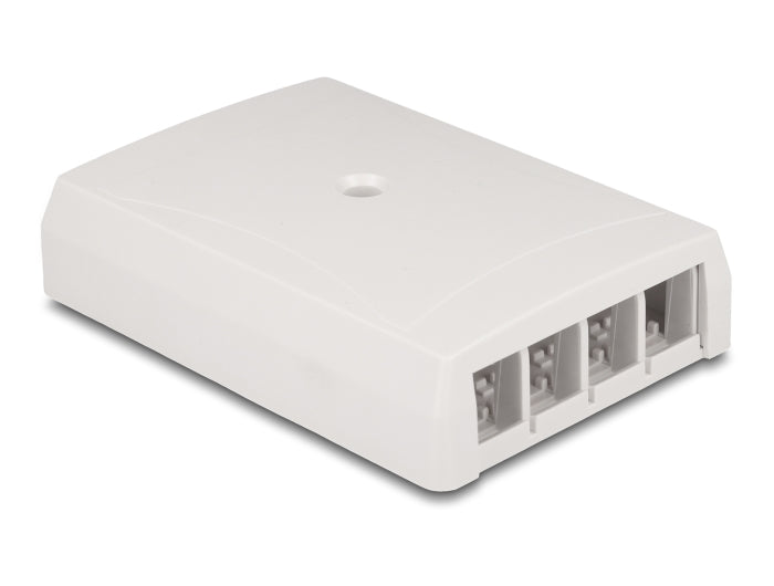Delock Keystone Leergehäuse Aufputz 4 Port für Glasfaser und Netzwerk weiß